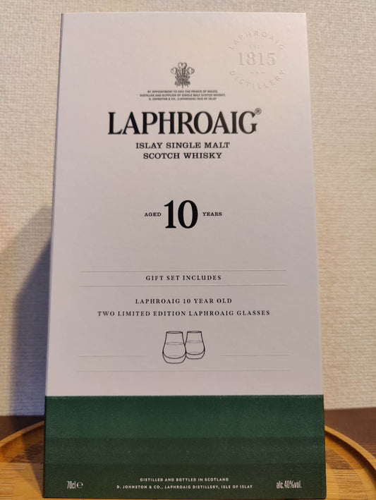 Laphroaig 10 years old with glass gift set